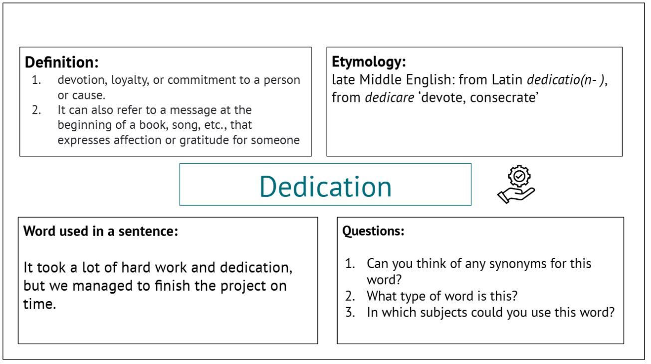 Word of the week dedication